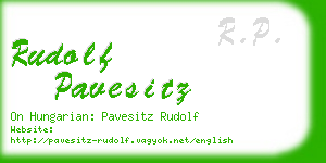 rudolf pavesitz business card